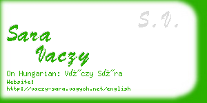 sara vaczy business card